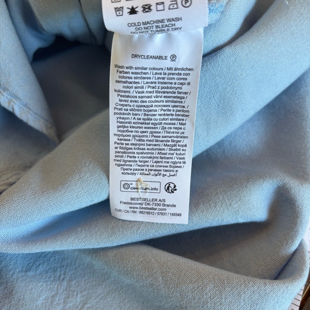 Vero Moda Light Blue Button Front Jesmilo Shirt Midi Dress, Medium, Cottagecore - Picture 12 of 13